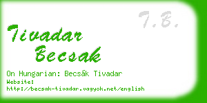 tivadar becsak business card